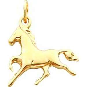 14K Gold Galloping Horse Pendant Jewelry