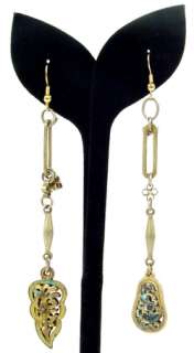 19TH Century Chinese Brass & Enamel Earrings  