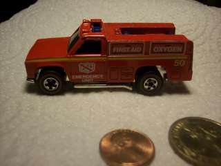 1975 Hot Wheels Redline Emergency Squad #7650 Fire Engine Rescue 