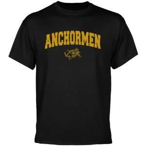 Rhode Island Anchormen Black Logo Arch T shirt  Sports 