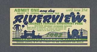 Riverview Park rare 1942 any day pass  