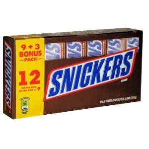 Snickers Milk Chocolate Full Size Candy Bars   12 Count  