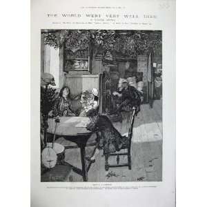   1886 Forestier Fine Art Boy Writing Table Music Besant