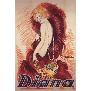  FASHION GIRL DRESS DIANA PEARL VINTAGE POSTER CANVAS REPRO 