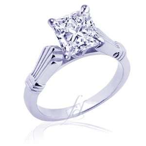   Princess Cut Solitaire Vintage Antique Celtic Diamond Engagement Ring