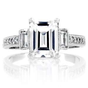   Norahs Engagement Vintage Ring   Emerald Cut CZ Emitations Jewelry