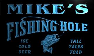 qx105 b Mikes Fishing Hole Fly Gift Decor Beer Bar Neon Light Sign 
