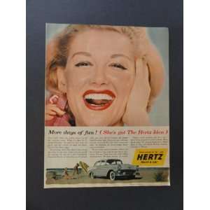  Hertz rent a car, print advertisement 1956 Colliers(1956 