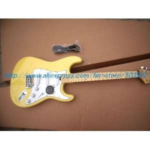   yellow stratocast electric guitar 22 top ems Musical Instruments