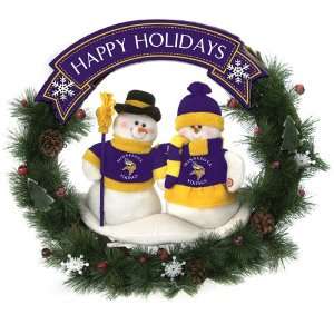 Scottish Christmas Minnesota Vikings NFL Team Snowman Wreath 20 inches