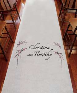   Wedding Ceremony CHERRY BLOSSOM Personalized Aisle Runner with Handles