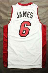 LEBRON JAMES #6 MIAMI HEAT NBA REV 30 JERSEY WHITE  