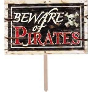     Beware Of Pirates 3 D Art Form Yard Sign   Pack of 6 Toys & Games