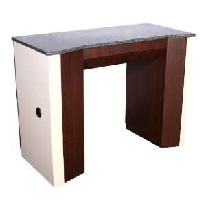  Annabel Manicure Table  Beige/Wood/ Gray granite top 