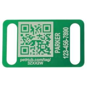 dogIDs QR Slide On Pet ID Tag   Anodized Aluminum   Green   Large for 