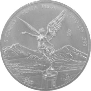 onzas Libertad 2010, monedas de plata pura 0.999, México   NR