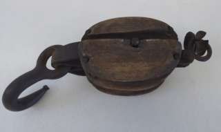 Antique Old Wood Block & Tackle Pulley Virginia City Nevada  