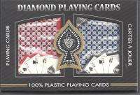 Deluxe Poker Cards   Regular Index   ACE 100% Plastic   2 Deck Set 