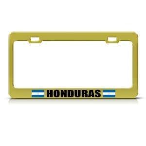  Honduras Flag Gold Country Metal license plate frame Tag 