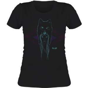  Vestal Wolf Womens Short Sleeve Fashion Shirt   Black 