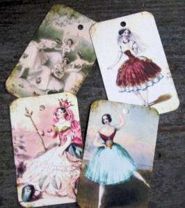 Ballerina Tags ~Vintage Ballerina Hang Tags ~ 16 Tags  