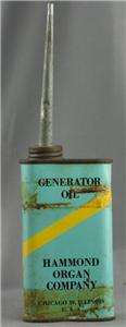 Metal Advertising Tin Hammond Organ Generator Oil USED  