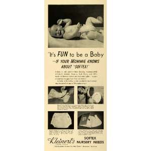1942 Ad I. B. Kleinert Rubber Softex Baby Diaper Pads Nursery Newborn 