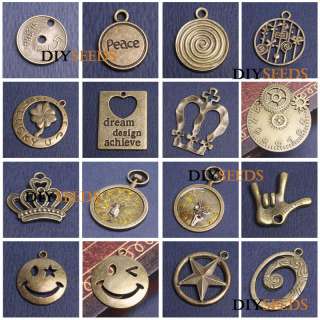 Vintage Antique Brass Bronze Symbol Jewelry Findings Charms & Pendant 