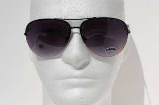 Rimless Aviator sunglasses cops vintage black gradient  