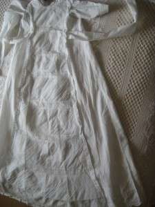 VINTAGE CHRISTENING BAPTISIM COTTON ILLETT SLIP DRESS circa 1800 