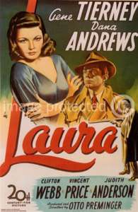 Laura Vintage Gene Tierney Vincent Price Movie Poster  