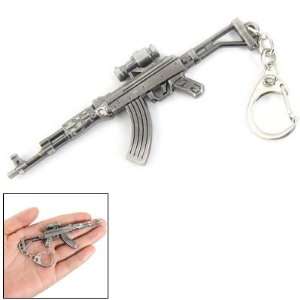  Mini Sniper Rifle Model Flint Gray Keychain Pendant 