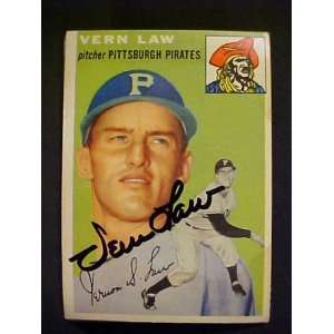  Vern Law Pittsburgh Pirates #238 1954 Topps Autographed 
