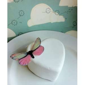 Edible Butterflies ©  Large Light Pink and Green Set of 12   Cake and 