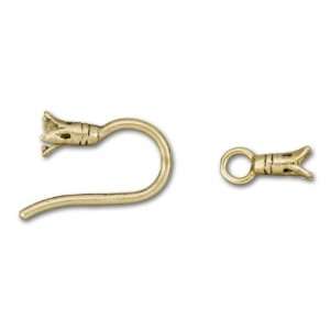  Antique Brass Plated Brass 1 2mm Lined Crimp End Hook and Eye 