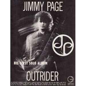  Print Ad 1988 Jimmy Page Outrider; Promo Geffen Books