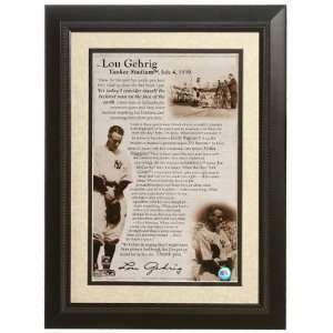 New York Yankees Lou Gehrig Luckiest Man Speech Framed 11x17 