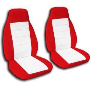  2 Red and white car seat covers, for a 2003 Toyota Camry 