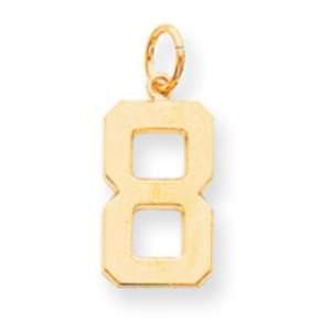  14k Goldy Casted Large Polished Number 8 Charm Jewelry
