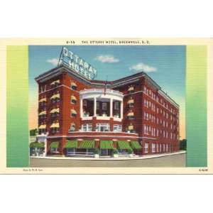 1940s Vintage Postcard The Ottaray Hotel   Greenville South Carolina