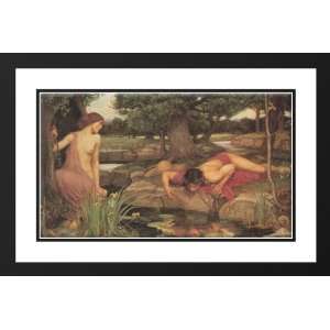   40x26 Framed and Double Matted Echo and Narcissus