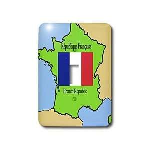  777images Flags and Maps   The map and flag of France with 