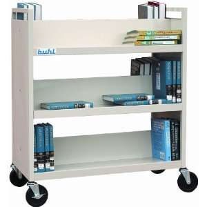  Book Carts, Putty Color, UPS Able Double Sided Six Shelves 