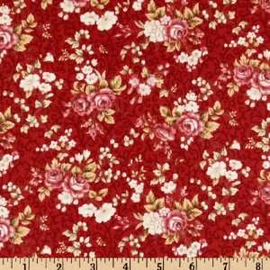  44 Wide Roses de Noel Small Rose Bouquet Rose Fabric By 