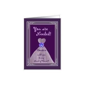  COUSIN Be My Maid of Honor   Theme in Purple Card Health 