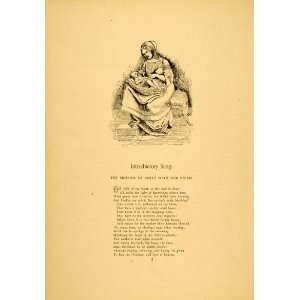  1879 Print Mother Child Baby Poem Friedrich Froebel 