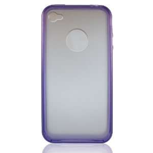 UD Bumper Frame Matte Back Cover Case for Apple iPhone 4 / 4G (Purple 