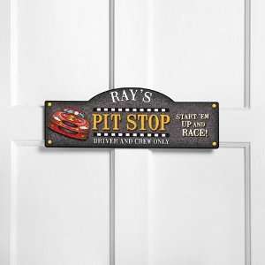   Personalized Name Kids Room Sign Pit Stop Sign Racing