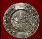   silver pewter christmas plate 1978 alleluia 