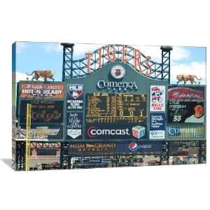 Comerica Park Scoreboard   Gallery Wrapped Canvas   Museum Quality 